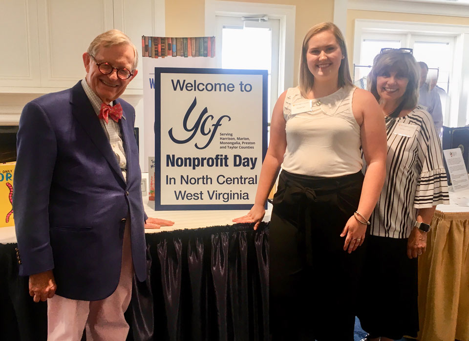 Hannah Belt with President Gee and Carolyn Atkins.
